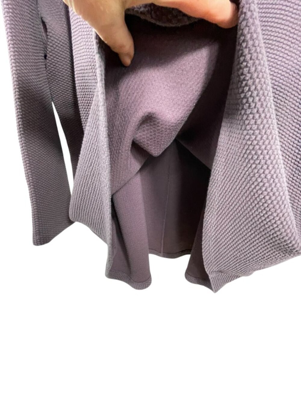 Lands’ End Waffle Knit Tunic Top 3X Plum Textured Cozy Pullover - Picture 7 of 10